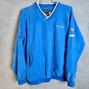 Y2K Gold MOTORS Golf Windbreaker Top Men's Chevy GM Cadillac Escalade Size L